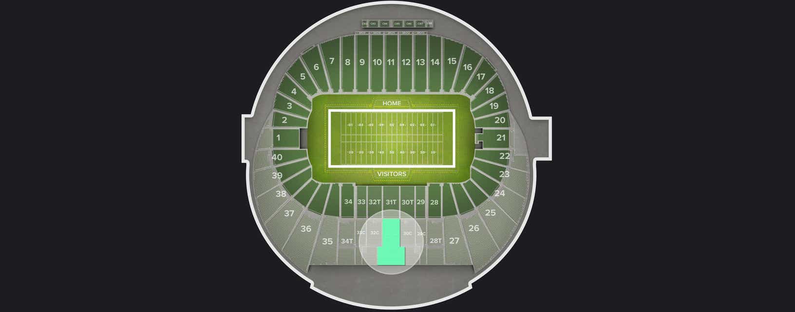 Seat view from Preferred Sideline