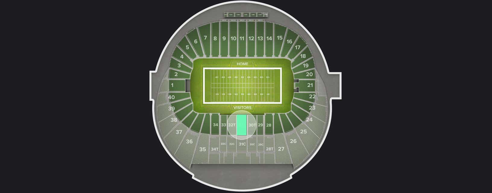 Seat view from Preferred Sideline