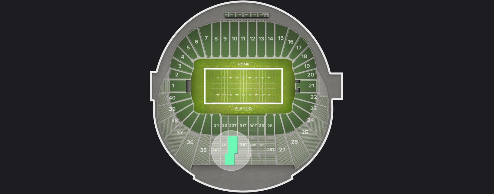 Seat view from Preferred Sideline