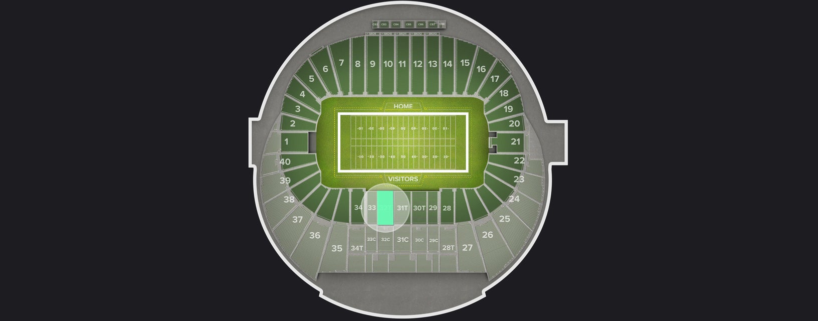 Seat view from Preferred Sideline