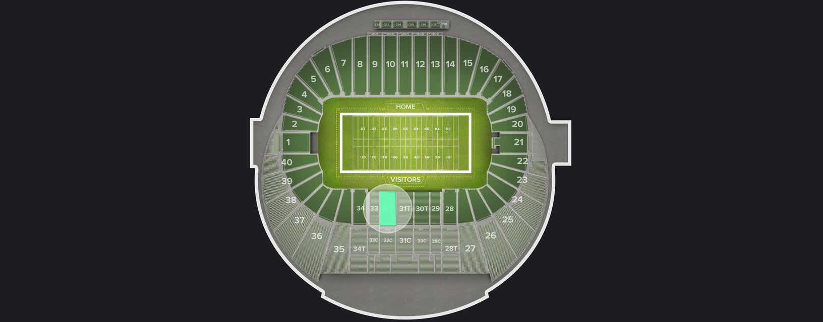 Seat view from Preferred Sideline