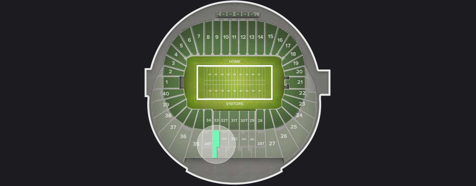 Seat view from Preferred Sideline