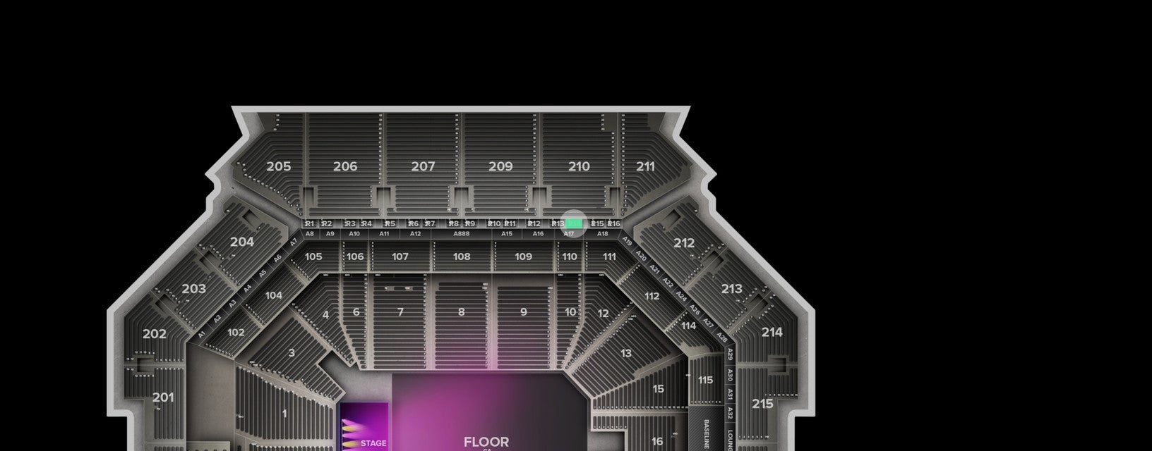 Seat view from The Row