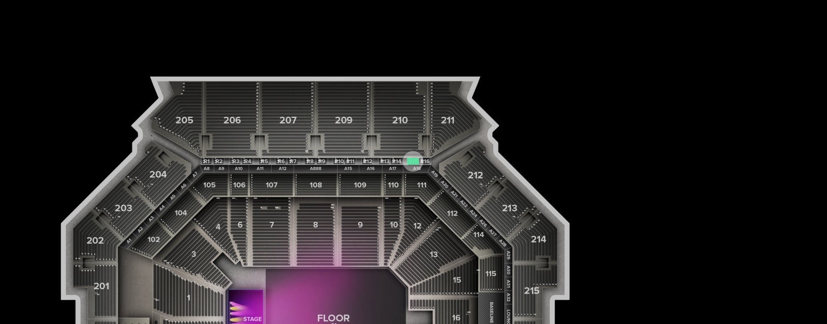 Seat view from The Row