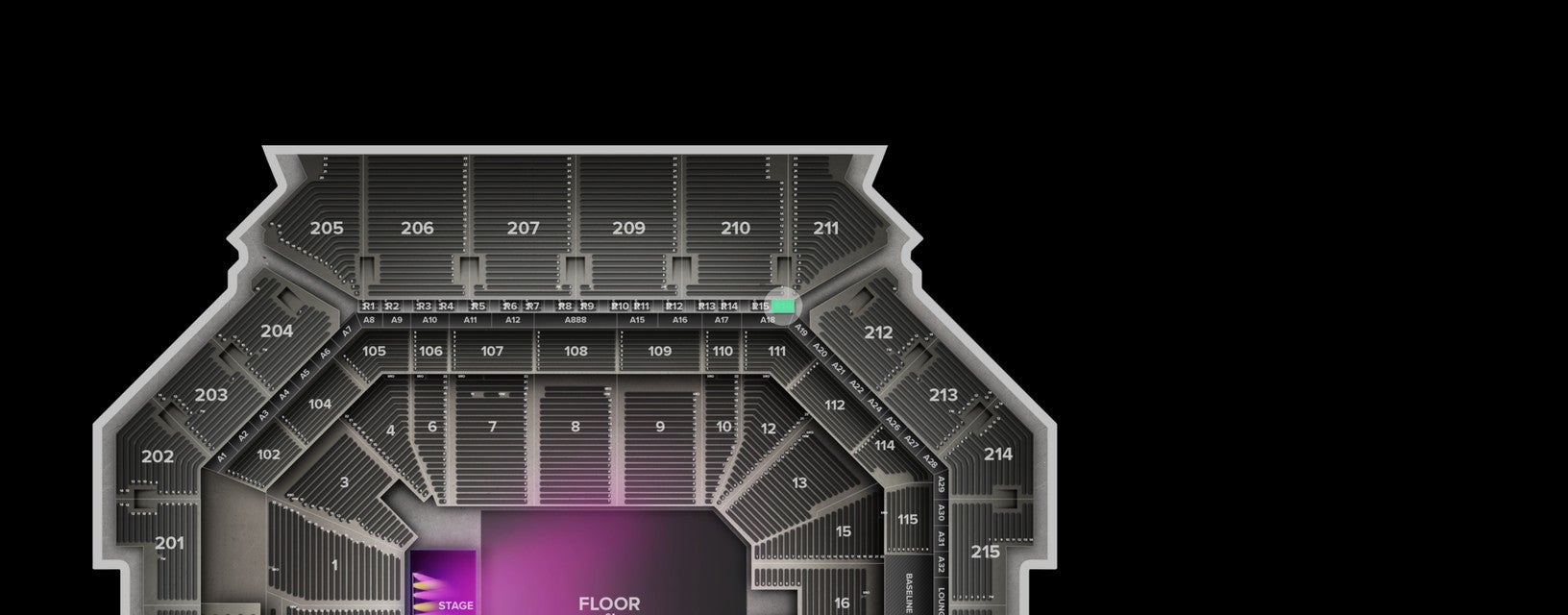 Seat view from The Row