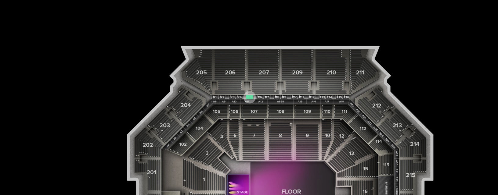 Seat view from The Row