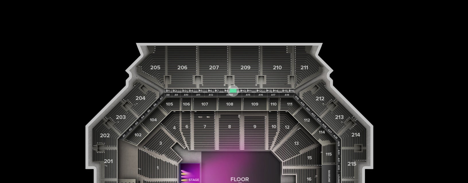 Seat view from The Row