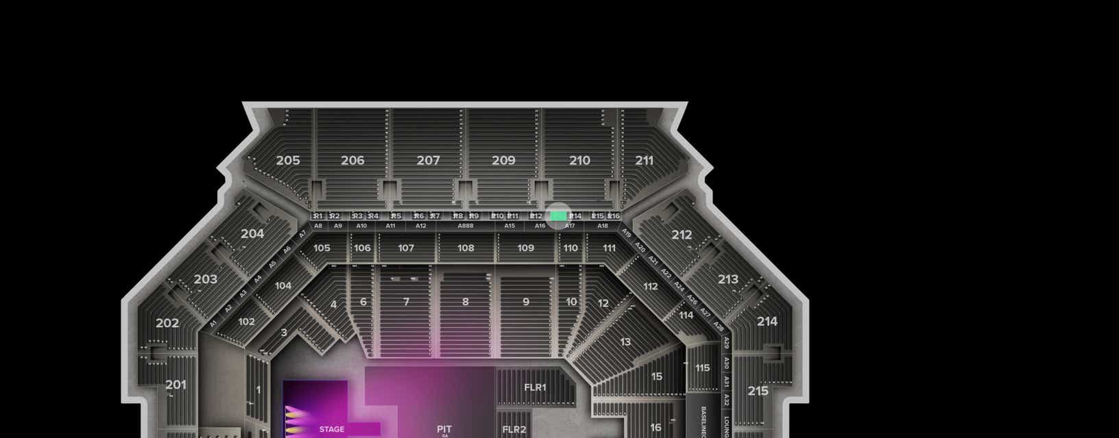 Seat view from The Row