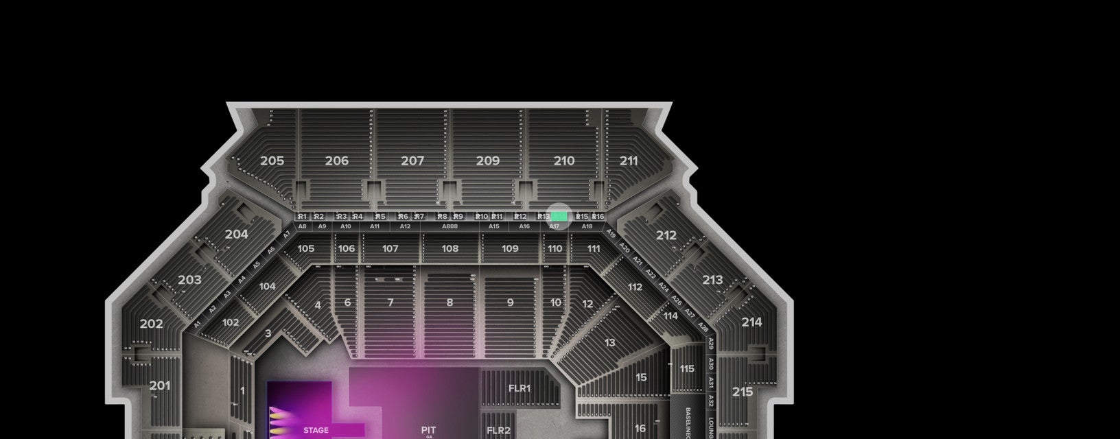 Seat view from The Row