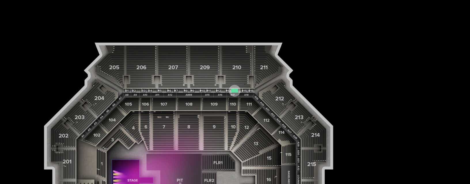 Seat view from The Row