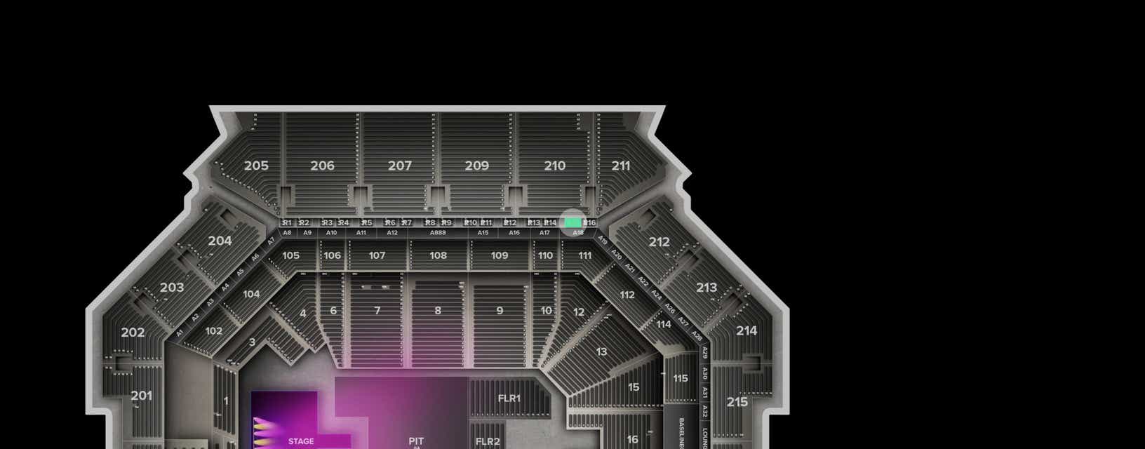 Seat view from The Row