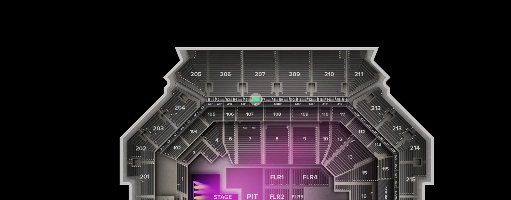 Seat view from The Row