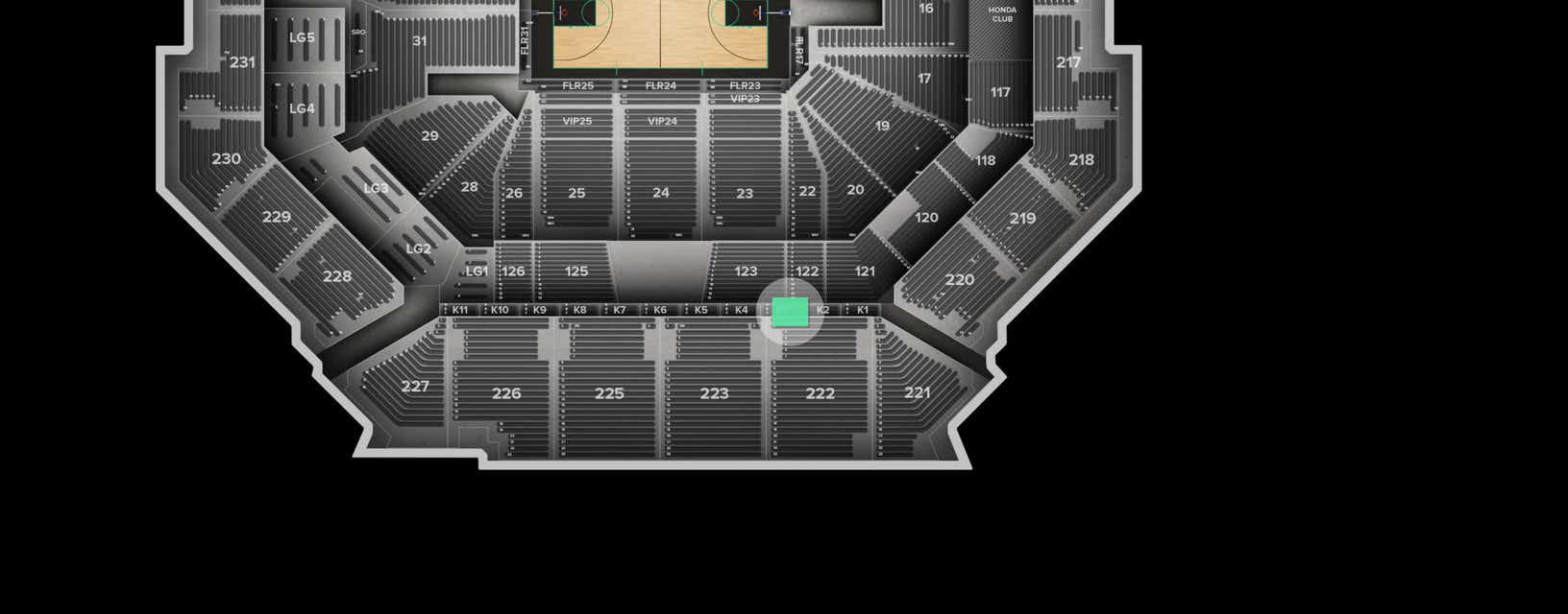 Seat view from The Key