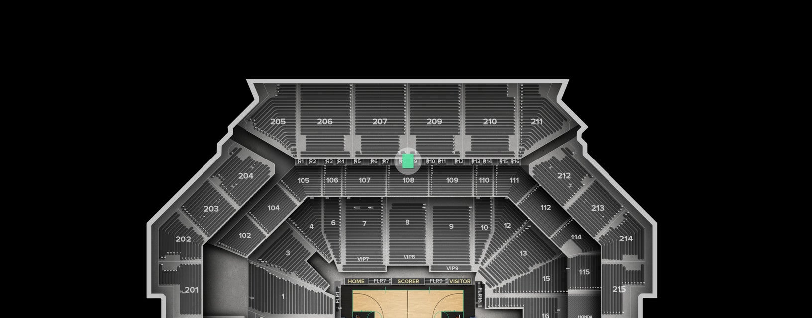 Seat view from The Row