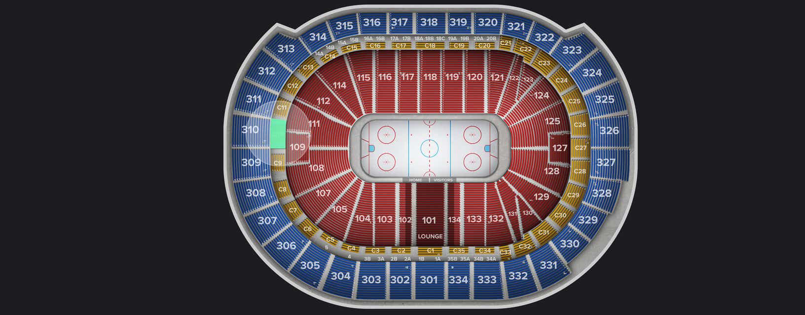 Seat view from Club