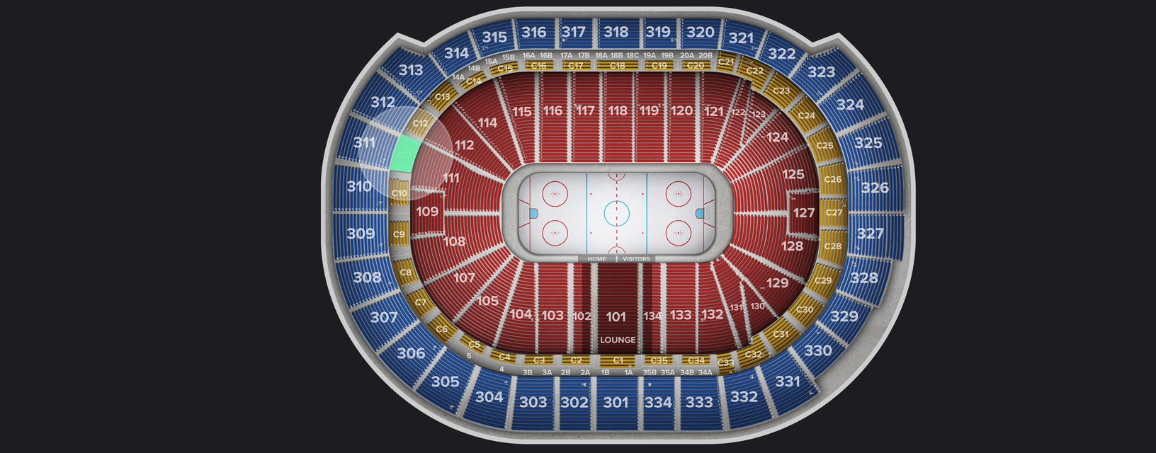 Seat view from Club