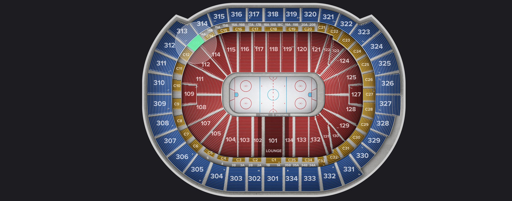 Seat view from Club