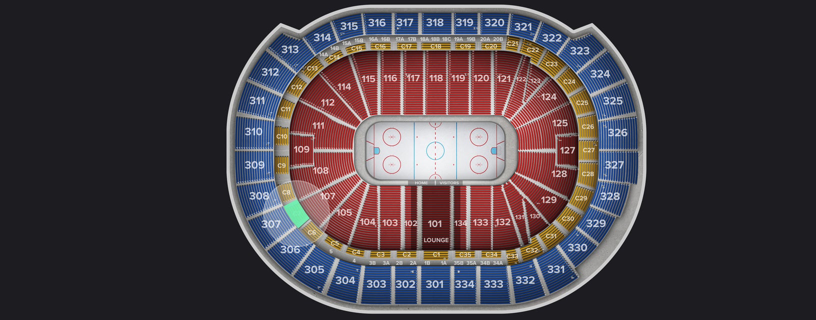 Seat view from Club