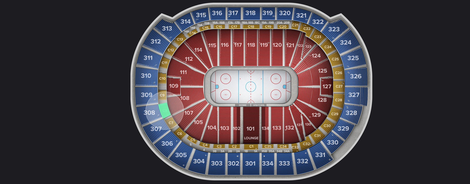 Seat view from Club
