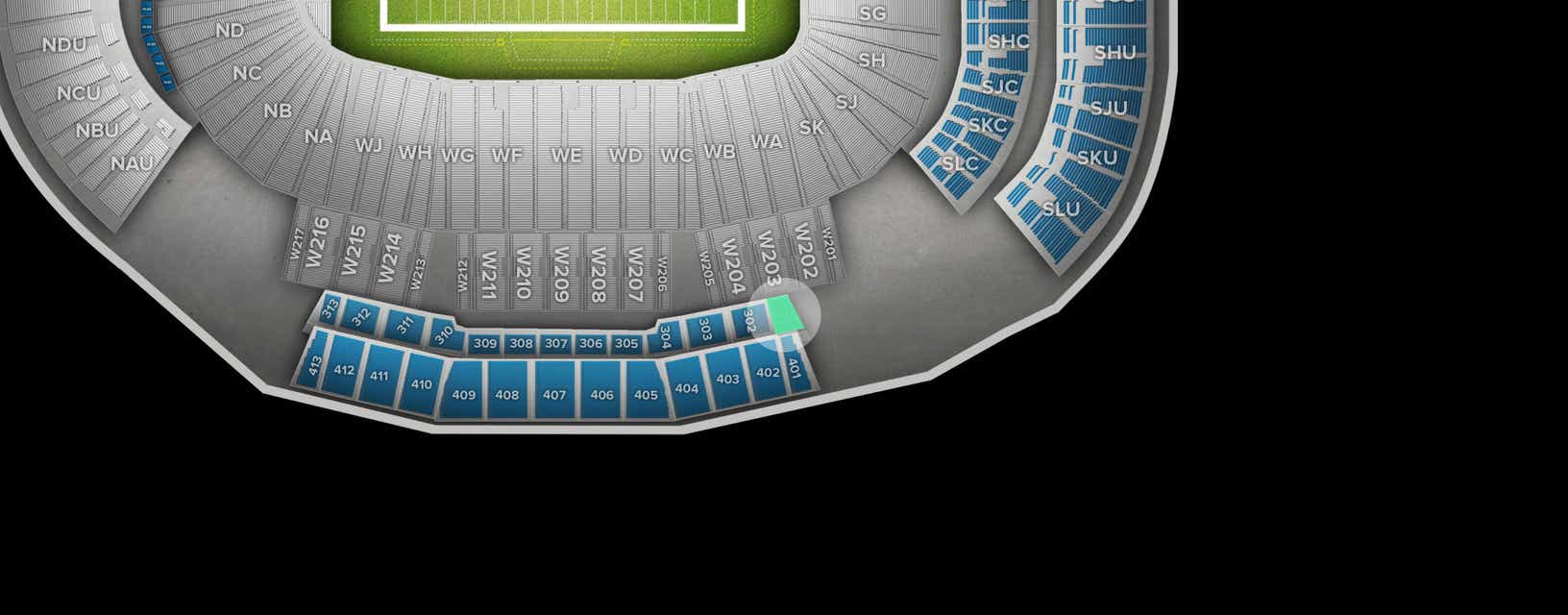 Seat view from 301