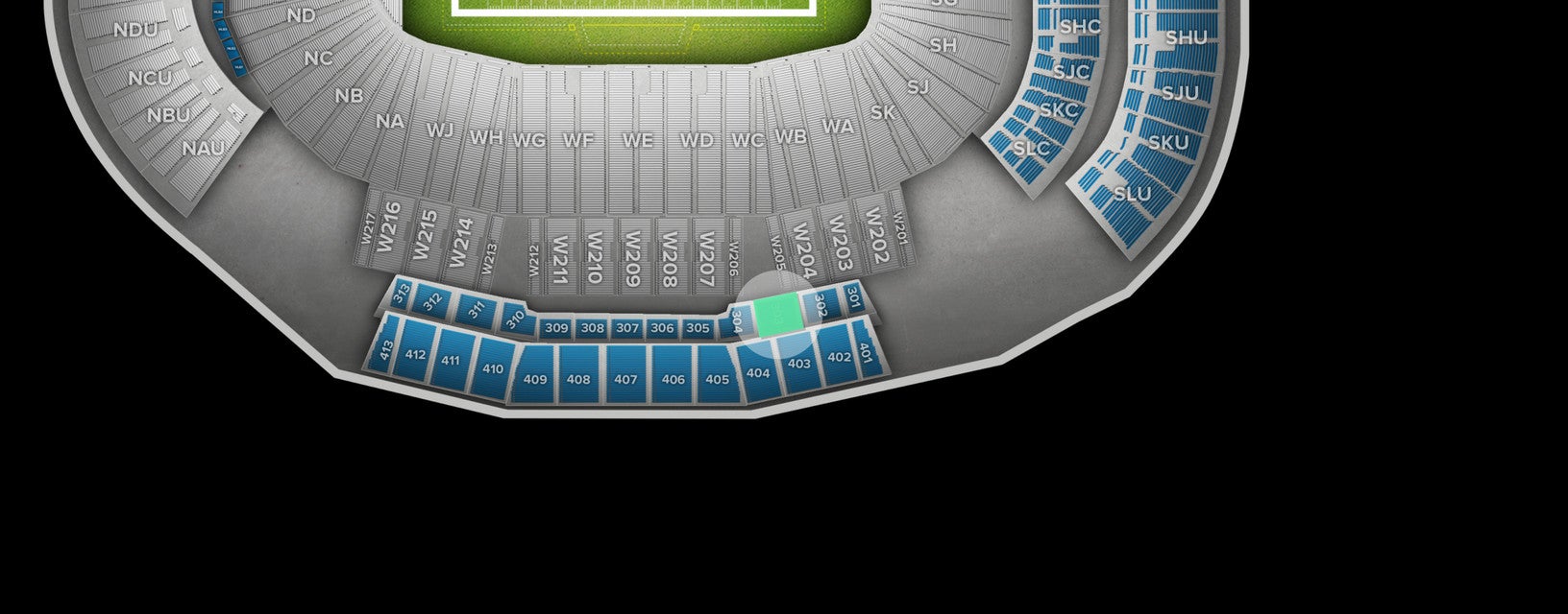 Seat view from 303
