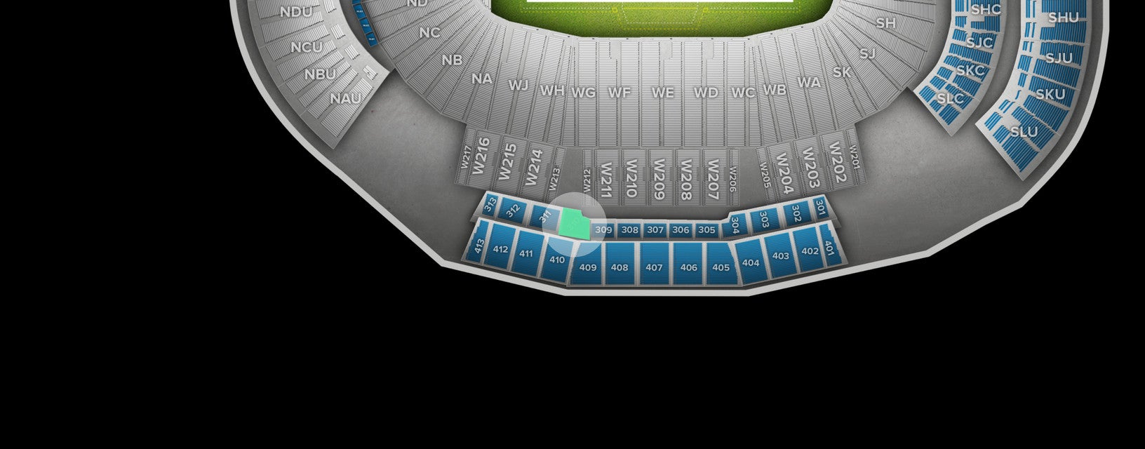 Seat view from 310