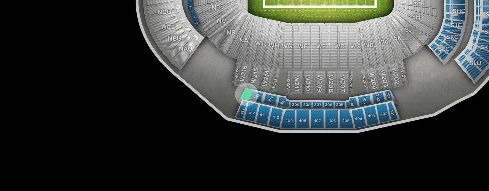 Seat view from 313