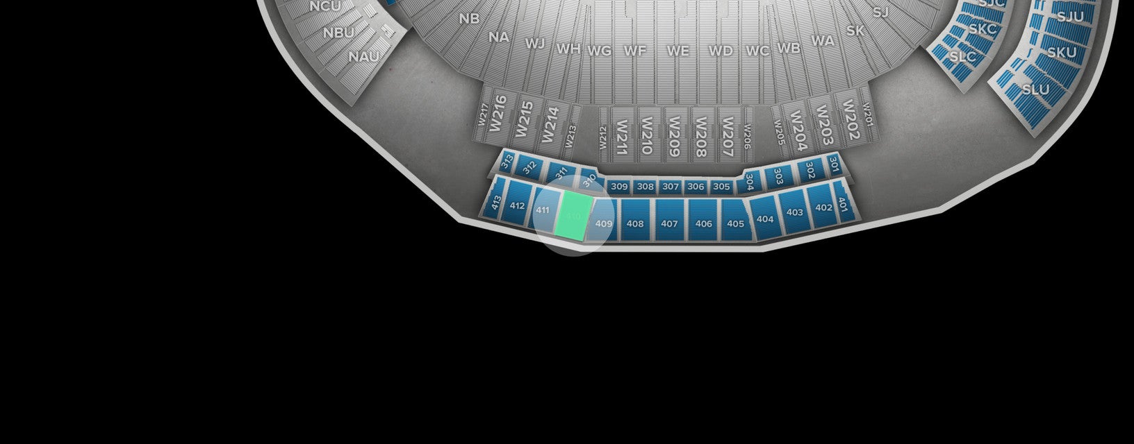 Seat view from 410
