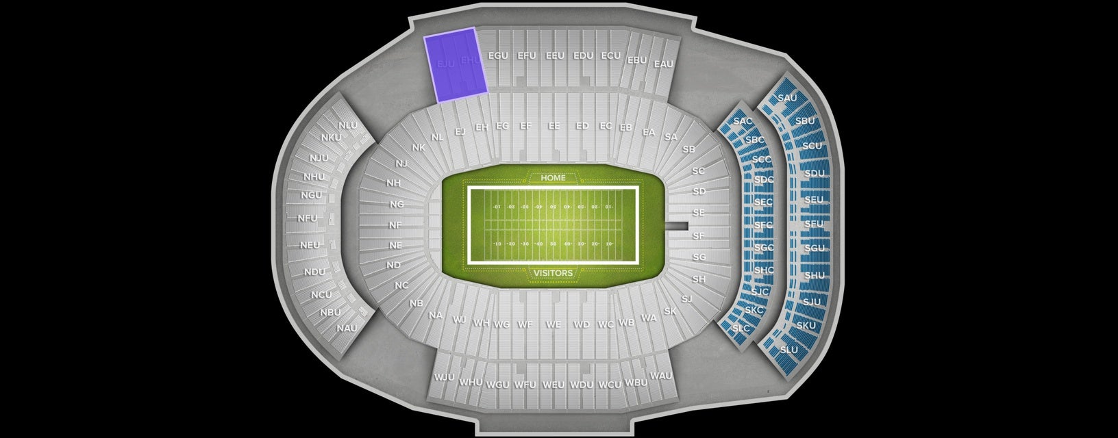 Seat view from Upper Sideline