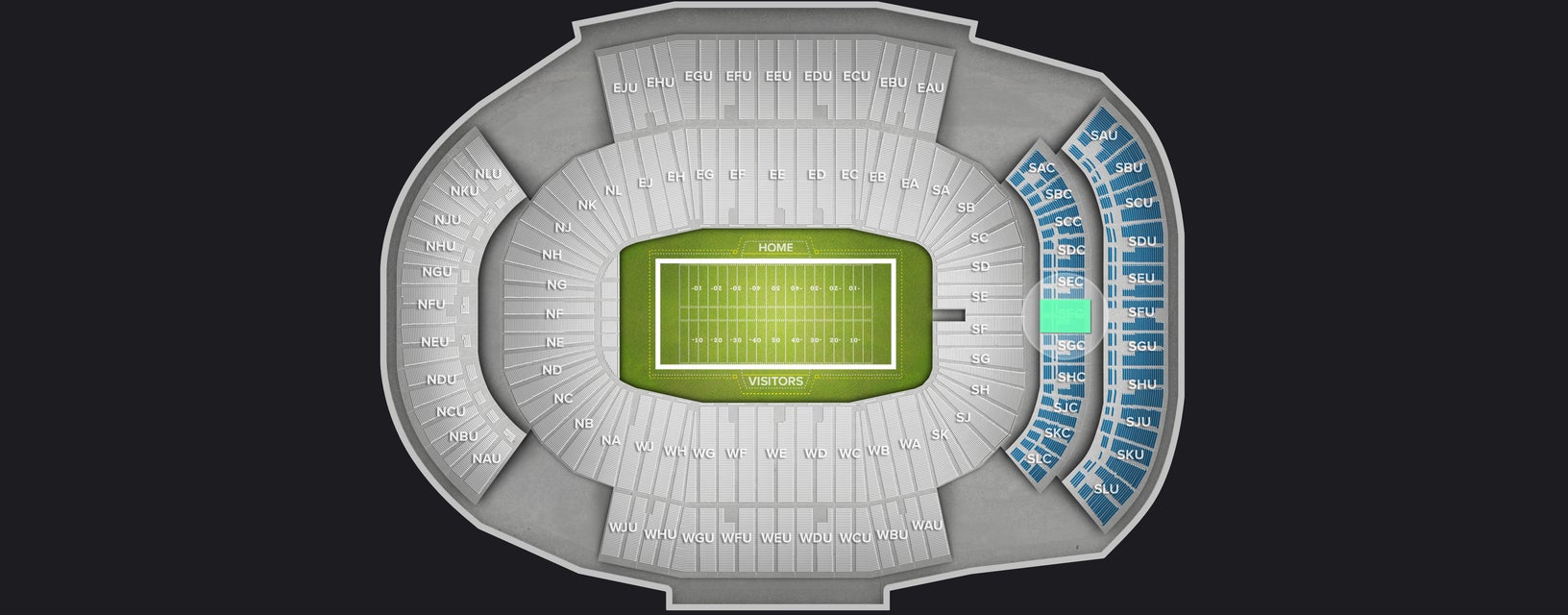 Seat view from Club