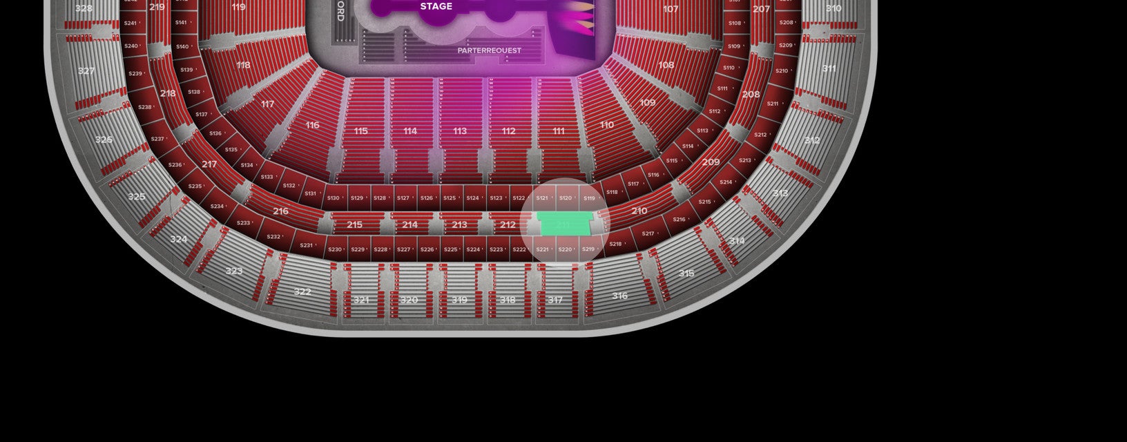 Seat view from Middle