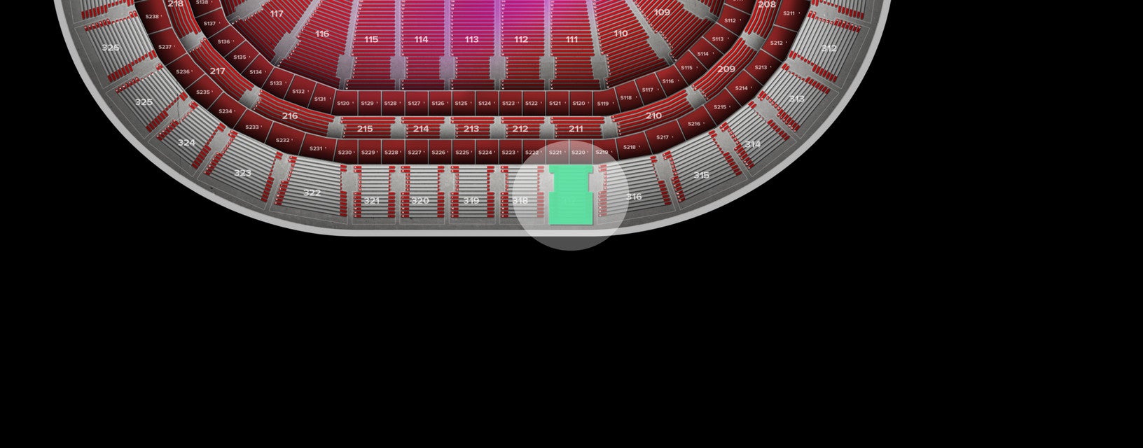 Seat view from Upper