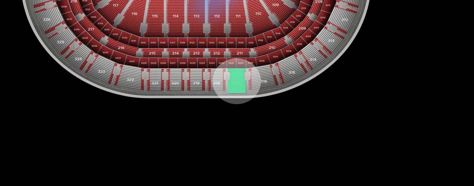 Seat view from Upper