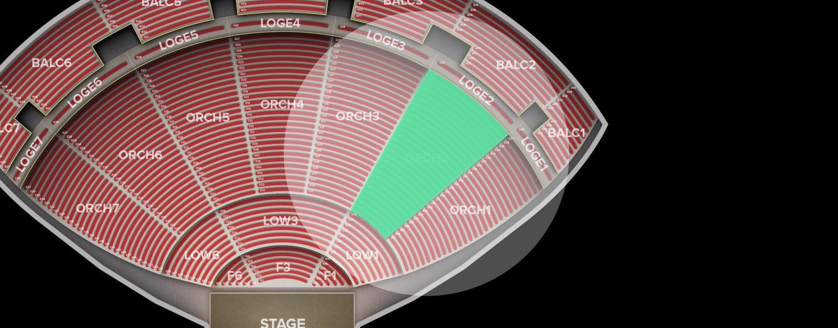 Seat view from Orchestra