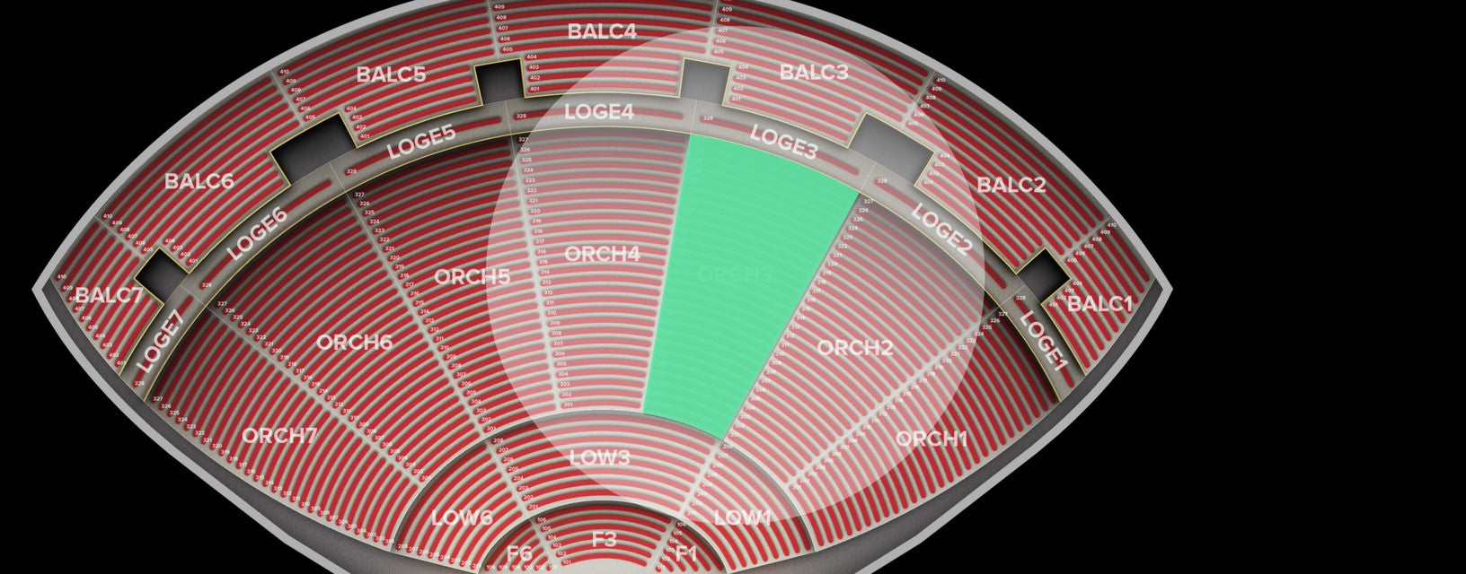 Seat view from Orchestra