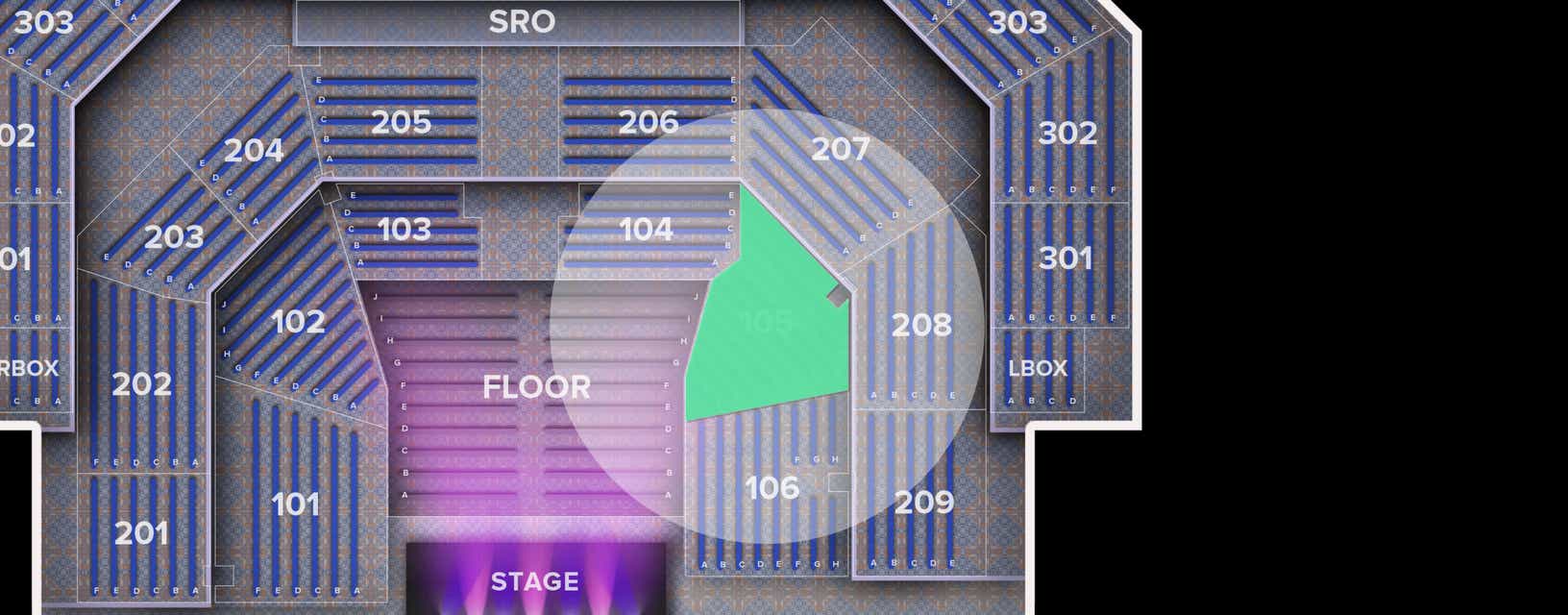 Seat view from 105