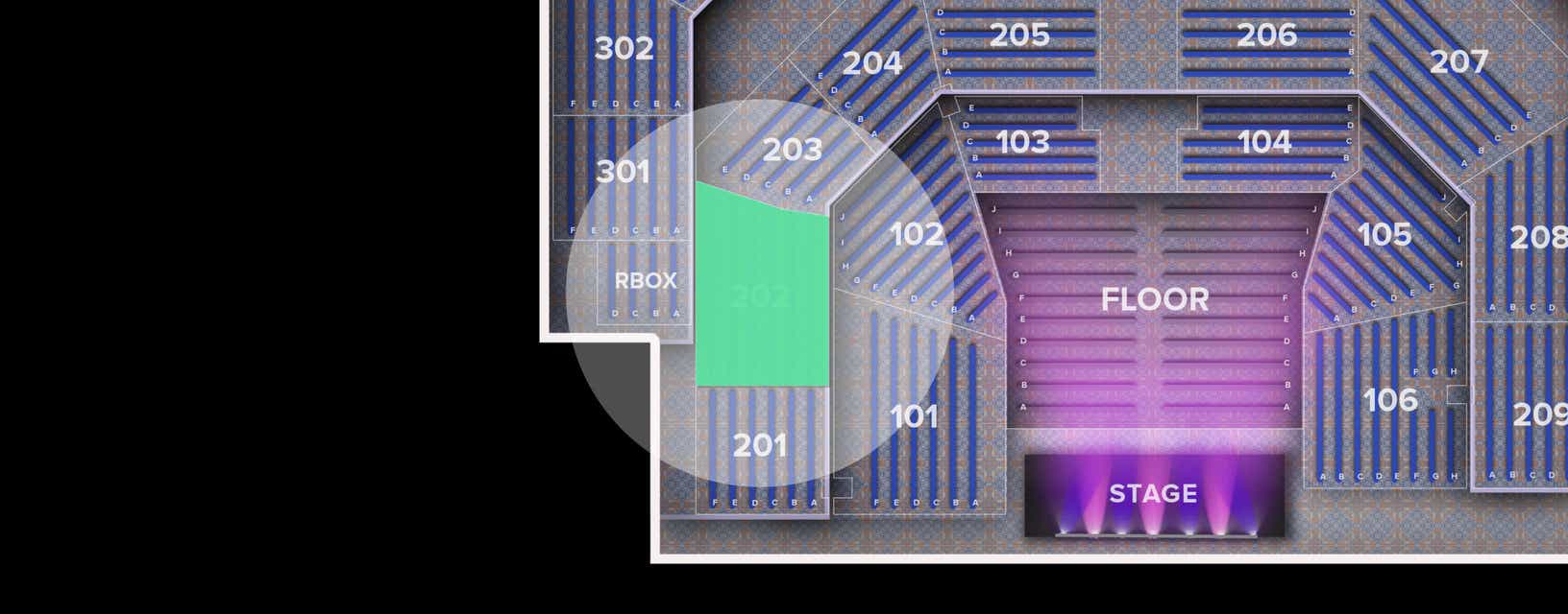 Seat view from 202