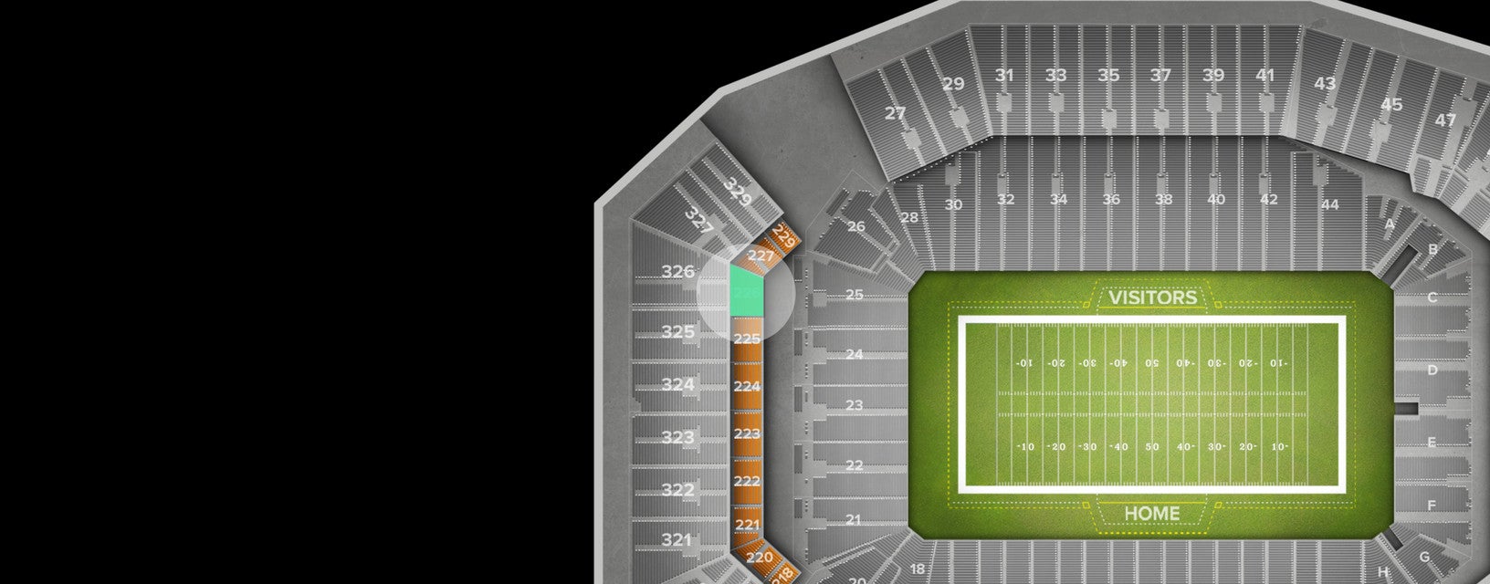 Seat view from TD Terrace End Zone