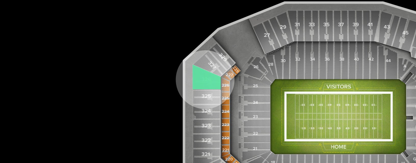 Seat view from Sunshine End Zone