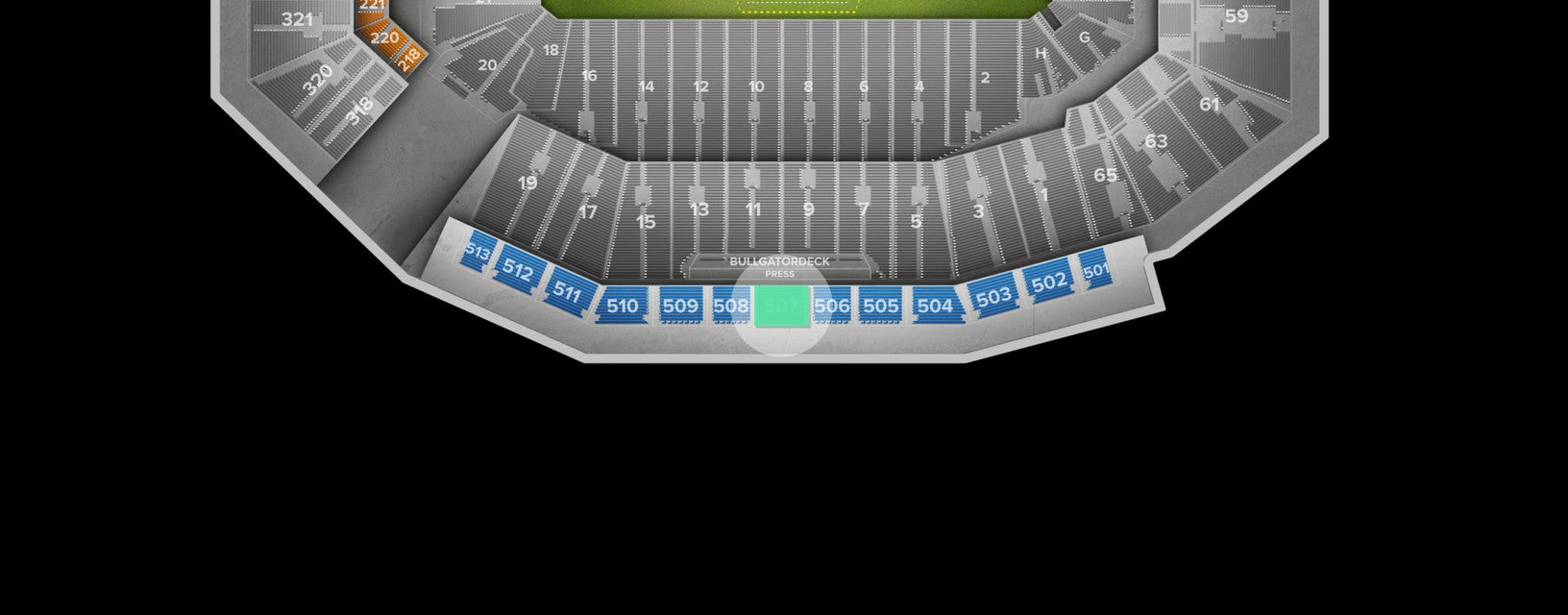 Seat view from Champions Club Sideline