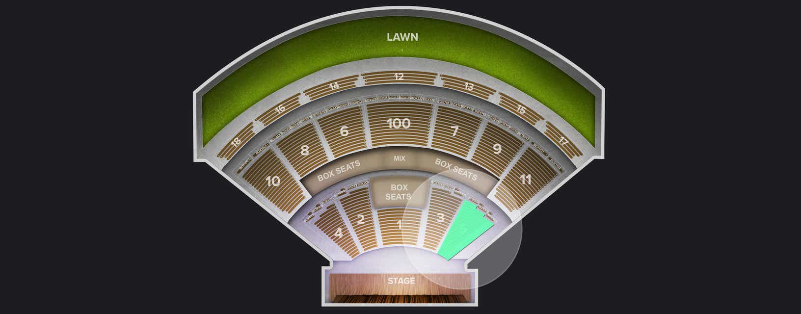 Seat view from Preferred Seating