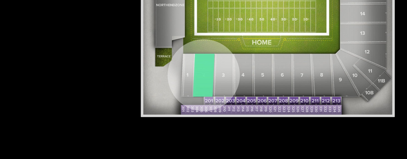 Seat view from Lower Sideline