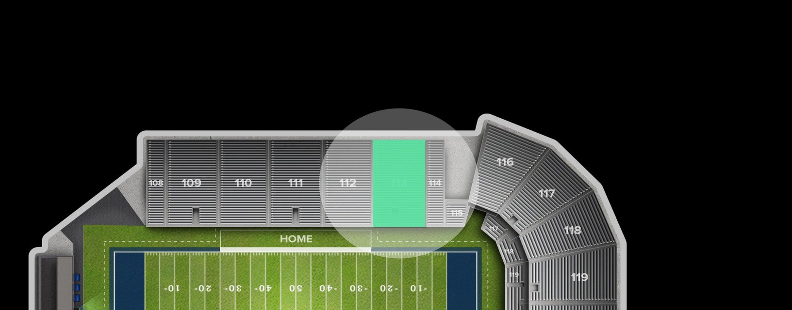 Seat view from Sideline