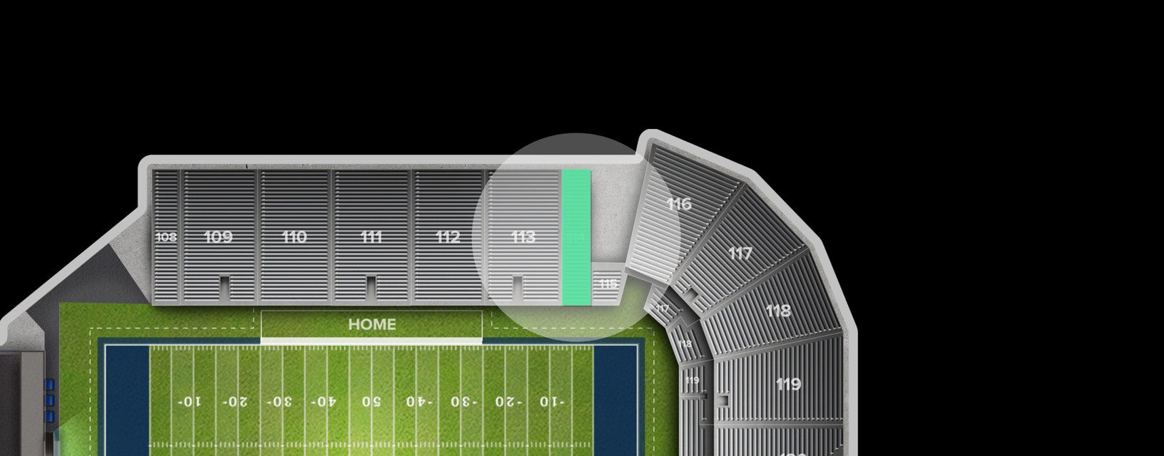 Seat view from Sideline