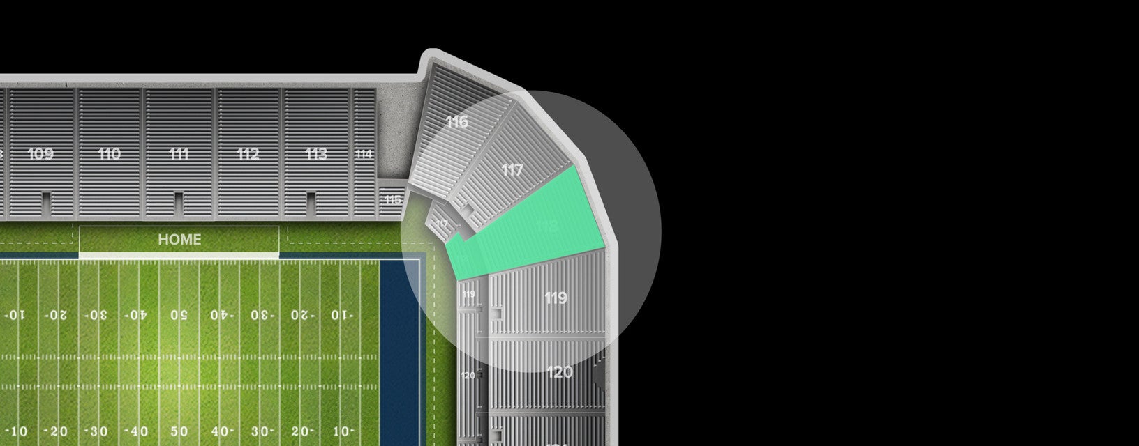 Seat view from Endzone