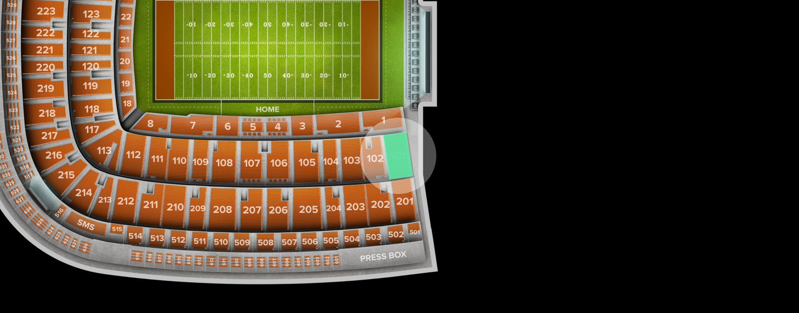 Seat view from Middle Corner