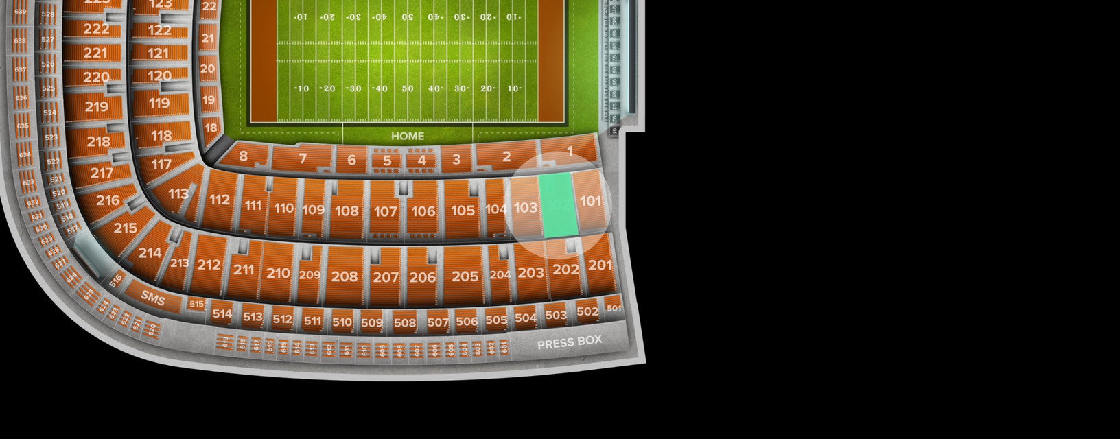 Seat view from Middle Corner
