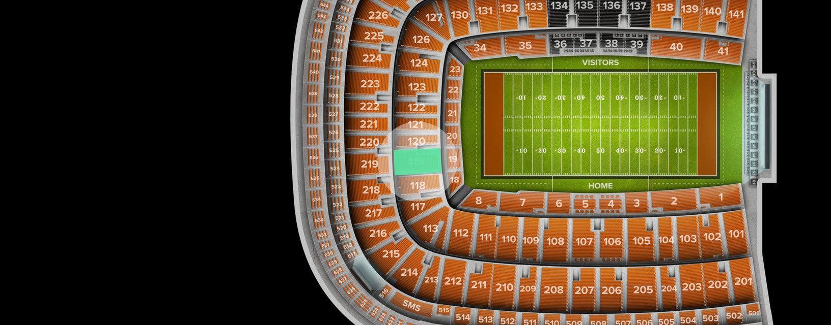 Seat view from Middle Endzone
