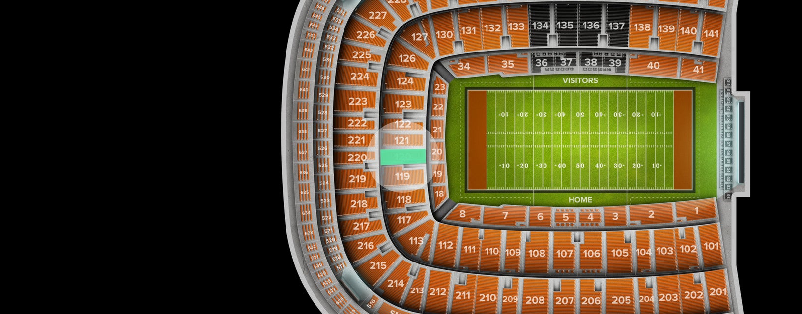 Seat view from Middle Endzone