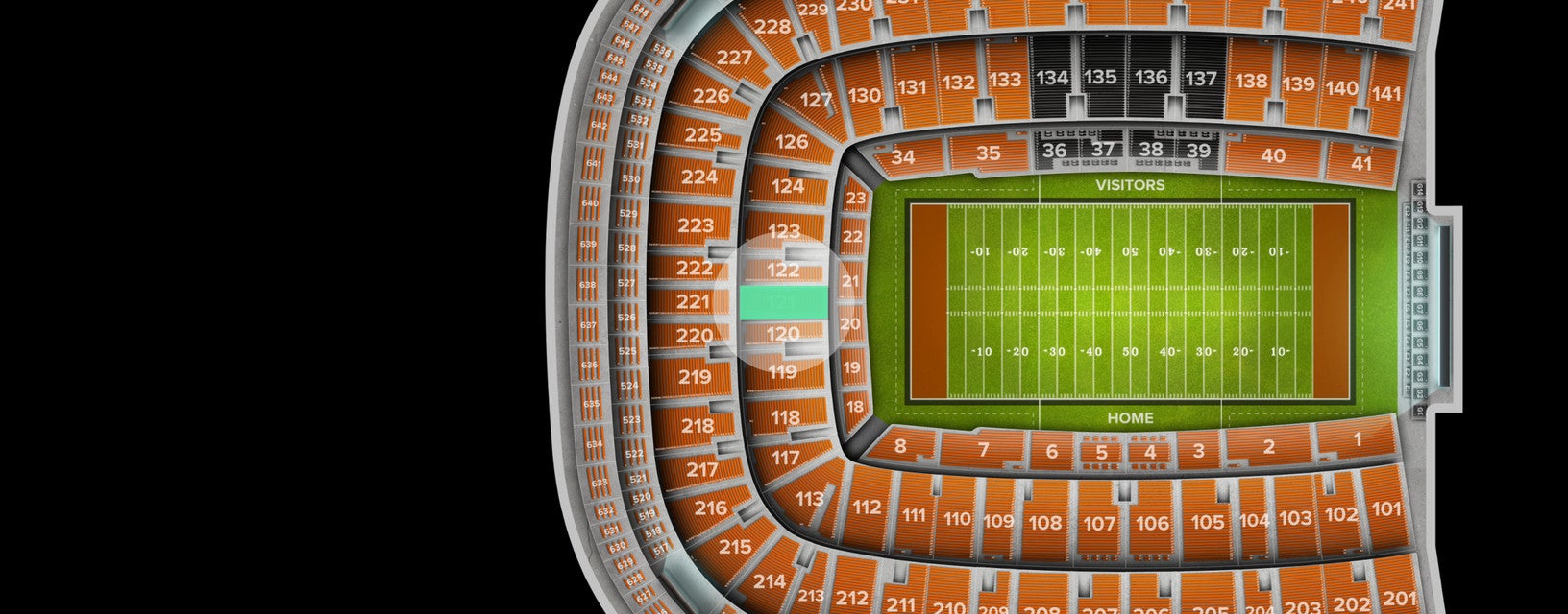 Seat view from Middle Endzone
